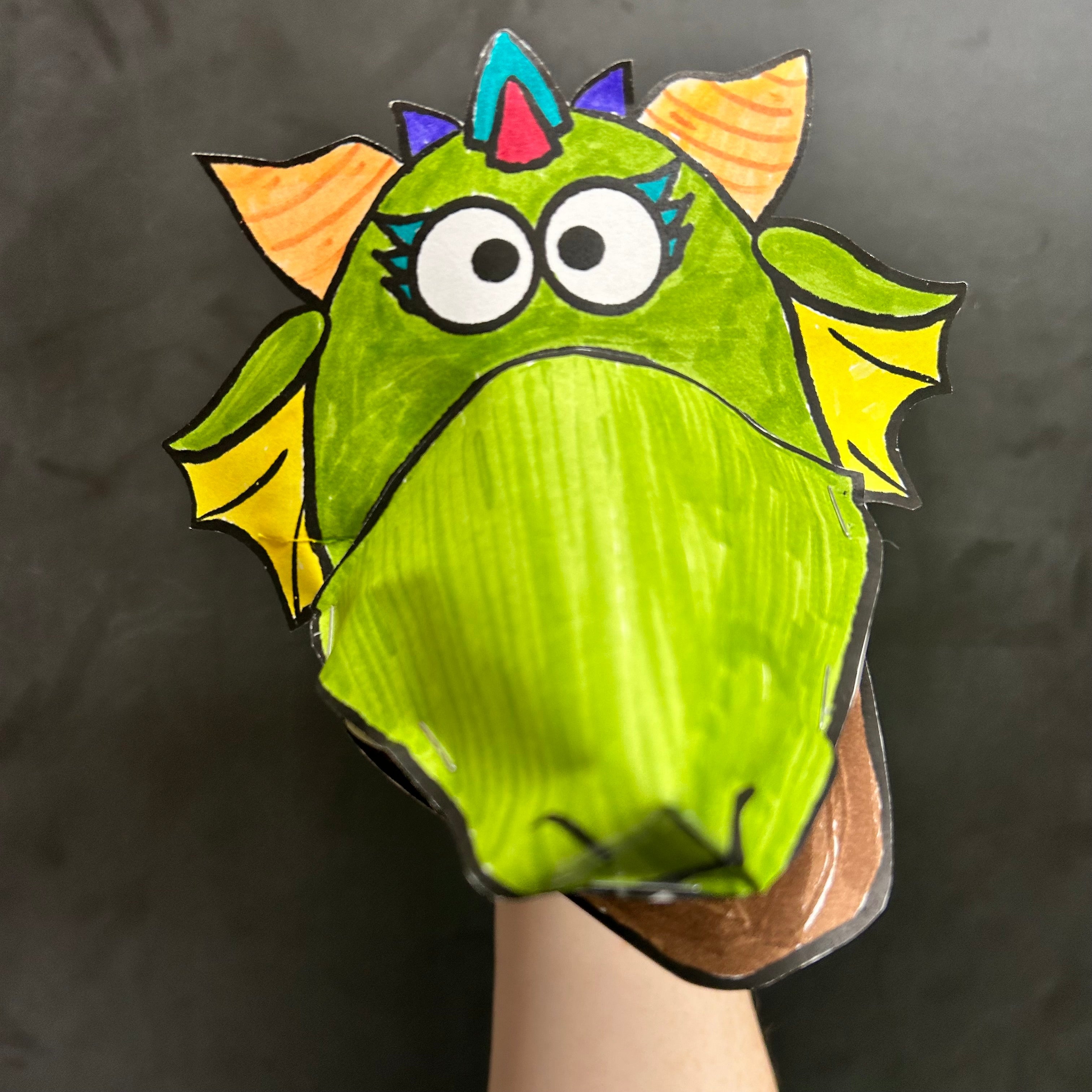Paper Dragon Puppet Digital Download Puppet Pie