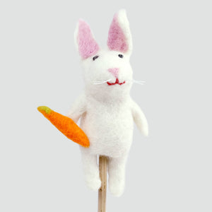 Wool Felt Finger Puppet - Bunny Rabbit