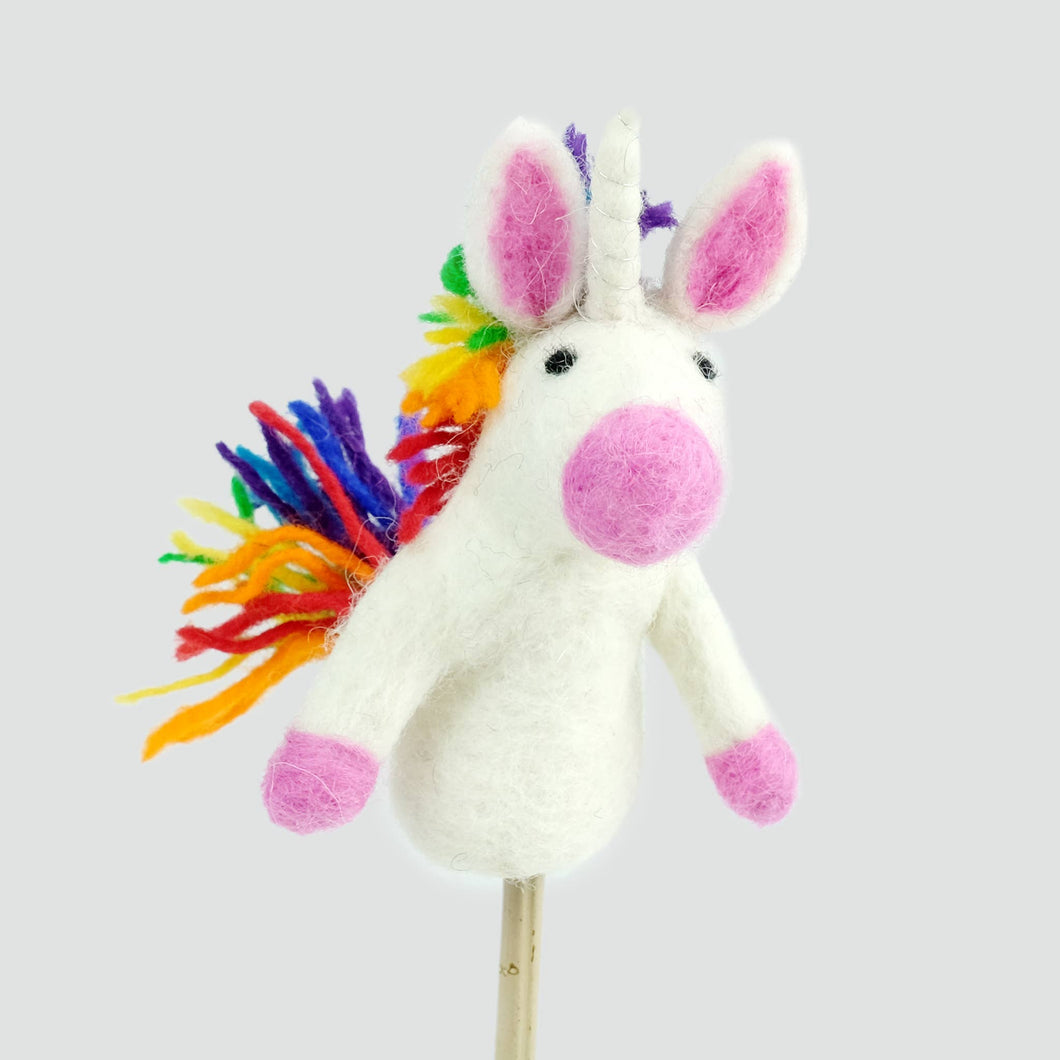 Wool Felt Finger Puppets Magical Rainbow Unicorn