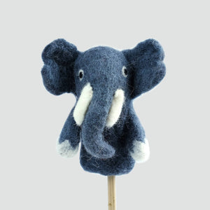Wool Felt Finger Puppet Elephant